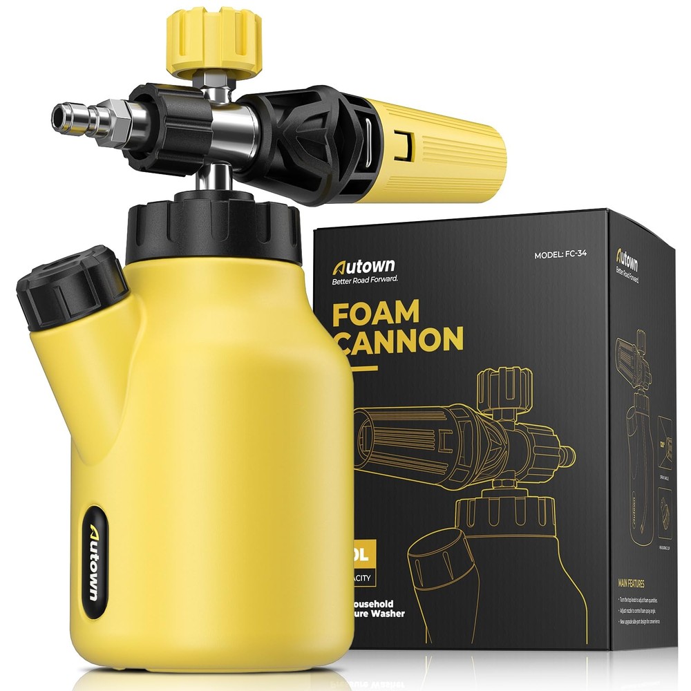 AUTOWN Foam Cannon for Pressure Washer, Car Wash Sprayer with Yellow