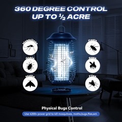 Ilcpp Bug Zapper Indoor Outdoor 4200V Electric Mosquito Zapper 10 Years