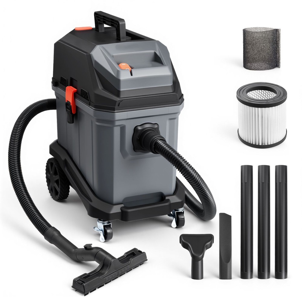 11 Gallon Wet Dry Shop Vacuum, 5.5 HP Portable with Self – Cleaning, 1350W, 20ft