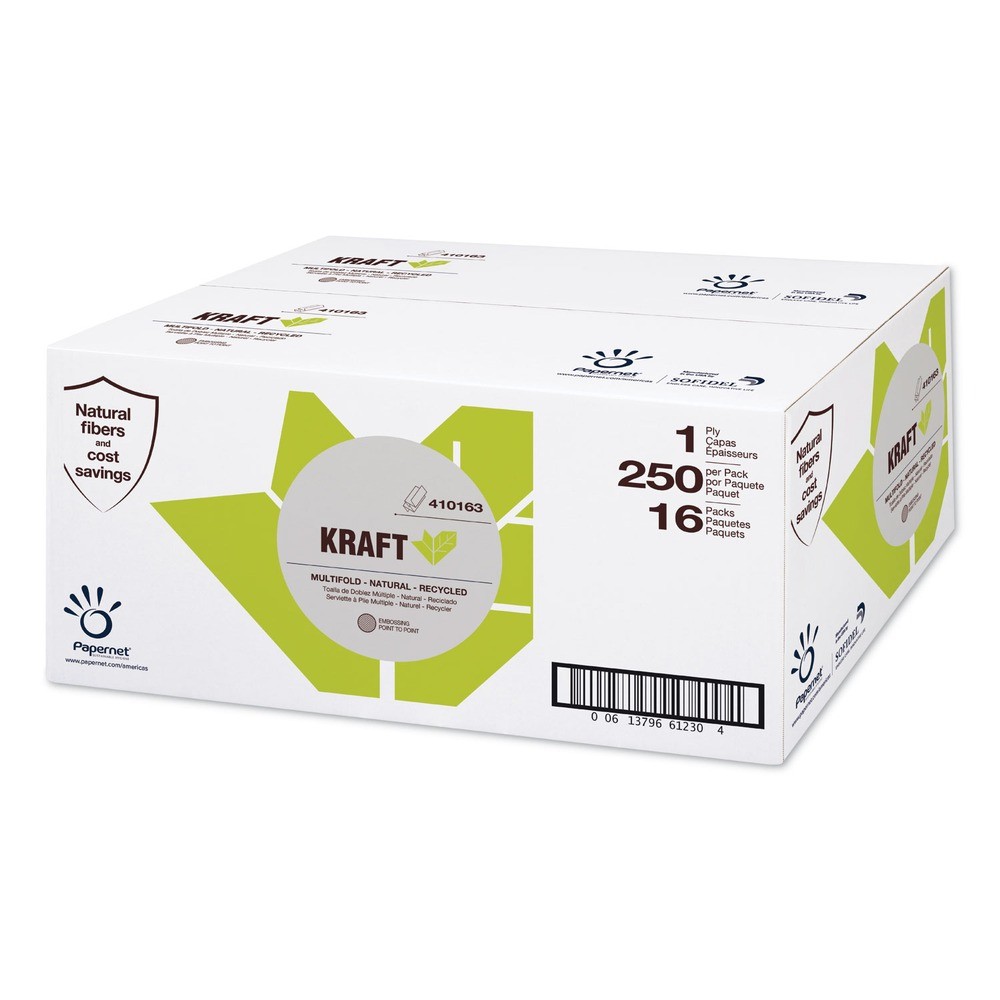 Papernet 410163 9.5″ x 9.25″ 1-Ply Multi-Fold Paper Towel – Brown (16/CT) New
