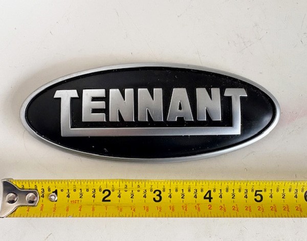 TENNANT LOGO FRONT EMBLEM, TENNANT B5 ELECTRIC FLOOR BUFFER, USED