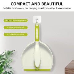 NACENA Dust Pan and Brush Set, Large Hand Broom Dustpan Yellow & Green
