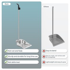Yangbaga Dust Pans with Long Handle – 35”Heavy Duty dustpan only, Silver