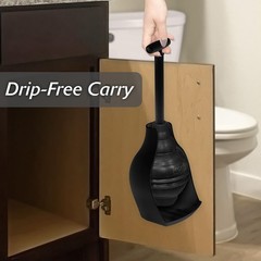Korky BeehiveMAX Hideaway – Heavy Duty Toilet Plunger with Holder in Black