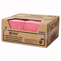 Chix 8507 11.5 in. x 24 in. Wet Wipes – White/Pink (200/Carton) New
