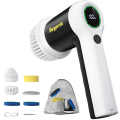 Swyprrix Electric Spin Scrubber for Bathroom and Standard, White Black