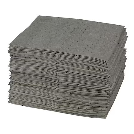 Brady-Sorbent Pad, 28 gal, 15 in x 19 in, Oil, Gray, Polypropylene|24484