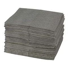 Brady-Sorbent Pad, 28 gal, 15 in x 19 in, Oil, Gray, Polypropylene|24484