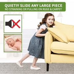 COVERCORNER Furniture Sliders for Carpet 8 PCS 3 1/2 inch Beige, Beige+black