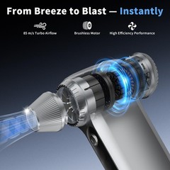 Electric Air Duster 200000RPM Brushless Motor, Cordless Compressed Silver