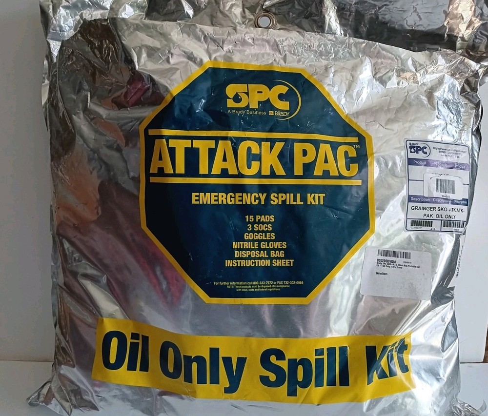 Brady SPC Attack Pac Oil Only Emergency Spill Kit Portable SKO-ATK Y869739