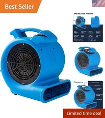 Lightweight 1/2HP Air Mover – 2200 CFM for Efficient Drying and Circulation