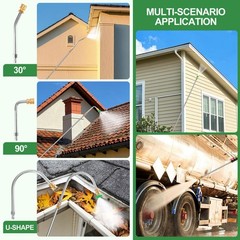 Gutter Cleaning Tools From the Ground, 10 Pack 9 FT 9FT(108IN)-10PCS, Silvery