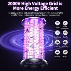 2025 3-in-1 Mosquito Zapper – Rechargeable, Portable, Home/Camping Site