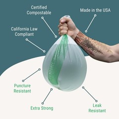 EcoSafe-6400 HR1617-6 Certified Compostable Bag – Small 2.5 Gallon Pack of 720
