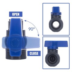 PVC Rain Barrel Spigot Kit 2 3/4 inch, 2Packs Ball Valve+Bulkhead Fitting