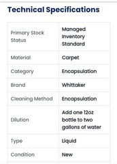 NEW Whittaker Crystal Quick Response, 12 oz. (12 PK) Extraction Carpet Cleaner.