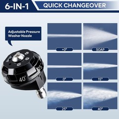 6 in 1 Pressure Washer Nozzle Tips, 6-in-1 Quick Change Over and Adjustable, …