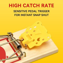 LULUCATCH Mouse Traps,12 Pack Classic Plastic Pedal Snap 12 Pack, Wood Color