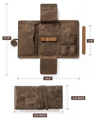 BS-VOG Waxed Canvas Tobacco Pouch for 2 Pipes, Smoking Small, Brown