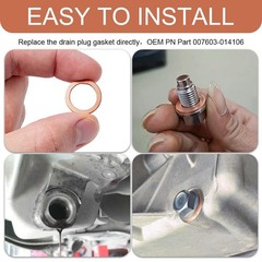 15PCS Oil Drain Plug Gasket, Oil Plug Washer, 14mm Copper Crush Washer Oil Se…