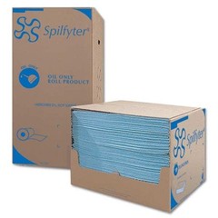 Spilfyter M-75 Sorbent Pad, 34 Gal, 16 In X 18 In, Oil, Blue, Polypropylene