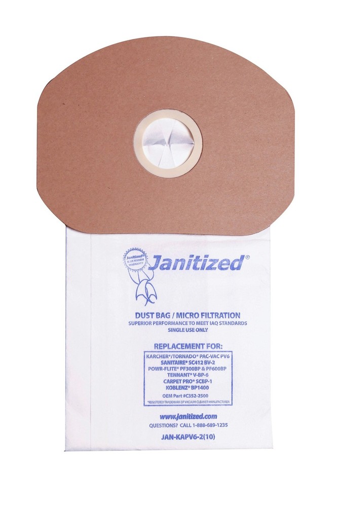 Janitized JAN-KAPV6-2(10) Premium Replacement Vacuum Paper Bag, Sanitaire SC4…