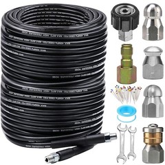 200FT Sewer Jetter Kit for Pressure Washer, 5800PSI Drain 200FT,