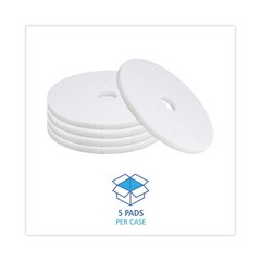 Boardwalk 4019WHI 19 in. Diameter Polishing Floor Pads – White (5/Carton) New