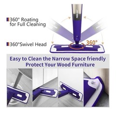 Panda Grip Spray Mop Microfiber Pads Refillable 27oz Bottle Metal Handle 58.3″