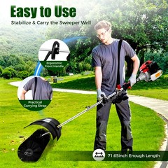 52CC Gas Power Nylon Brush Broom Sweeper Artificial Grass Driveway Turf Clean