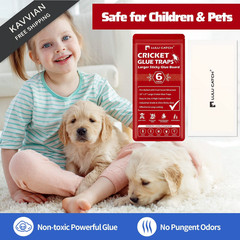 LULUCATCH Cricket Insect Glue Traps – 6 Pack Bug Cockroach 6 Pack, White