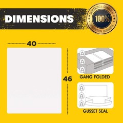 Aluf Plastics 40-45 Gallon 1.2 Mil Thick Clear Heavy Duty Trash Bags – 40 X 46