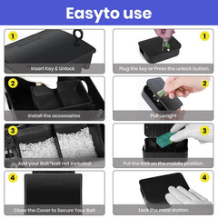 12 Pack Key–Required Rat Bait Stations & Mouse – 6 Large black