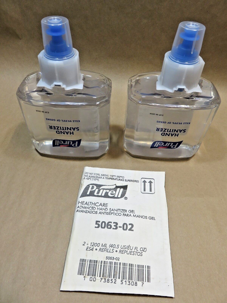 QTY 2 PURELL 5063-02 1200 ml Advanced Hand Sanitizer Gel Refill for ES4