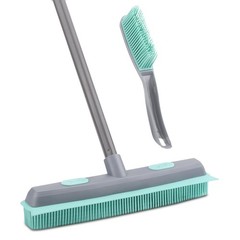 Conliwell Rubber Broom Carpet Rake for Pet Hair, Fur Remover Broom with Squee…