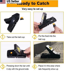 Mouse Trap, Small Mice Trap Indoor Quick Effective Sanitary M01-12Pack, Black