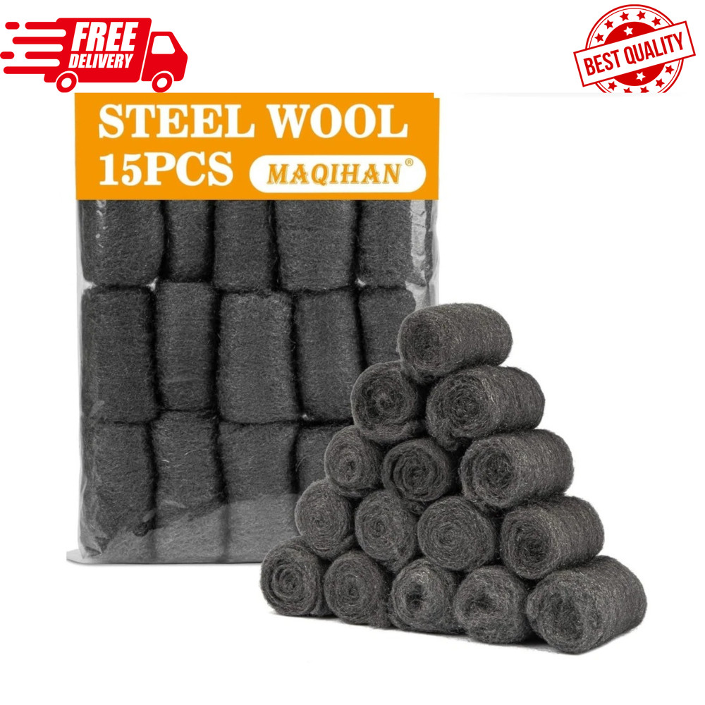 Steel Wool For Mice Control 15PCS Fine Steel Wool Pads Steel Wool Fill Roll Extr