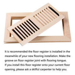 Homewell Maple Wood Floor Register, Flush Mount 4×10 Inch with Damper,