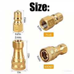 8Set 1/4″ Brass Quick Disconnect Coupler Carpet Cleaning Extractor for Wand Hose