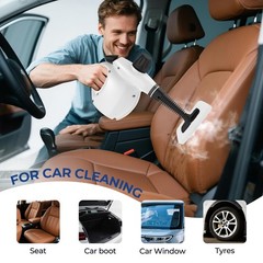 Steam Cleaner, Pressurized Handheld 13pcs Standard Size, Black&White