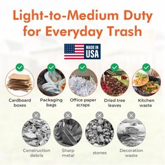 Delxo 40-45 Gallon Trash 125 Count 4048 Large Black Garbage Duty Star-Seal Can
