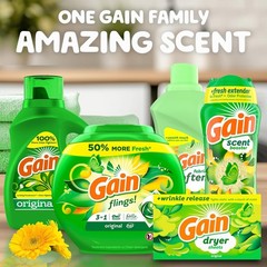 Gain Liquid Fabric Softener, Original Scent, 140 FL OZ, 190 Loads, Liquid Fabric