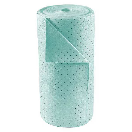 Brady Spcun3800 Sorbent Roll, 39 Gal, 30 In X 150 Ft, Harsh Chemicals, Green,