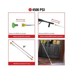 80165 Universal Scrubber 15″ Steel Pressure Washer Surface Cleaner for Cold W…