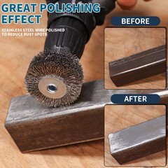 Wire Brush Wheel High Hardness 50mm Stainless Steel Polishing Rotary Tool 2Pcs