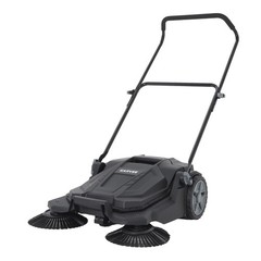 Walk-Behind Hand Push Floor Sweeper 25.6″ Wide Manual Sweeper 5-Gallon Waste Bin