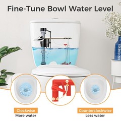 Houpeoro Universal Toilet Flusher Replacement Kit, Fill 3.5 inches, Red