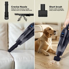 pemacom Portable Handheld Vacuum Cordless – 10,000Pa Compact, Black 10kpa