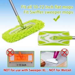 Unoutur Reusable Dry Sweeping Cloths Microfiber Wet Mop Pads Compatible Green